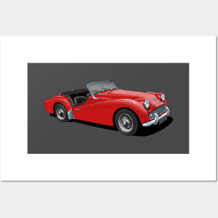 Triumph TR3 in red Posters and Art